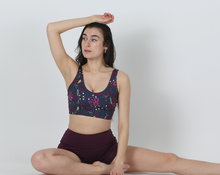 Load image into Gallery viewer, The Sweet Nights Collection: The U Beautiful Sports Bra in Midnight Garden