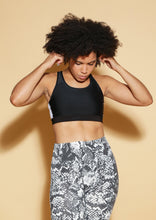 Load image into Gallery viewer, Black Sports Bra with White Detail