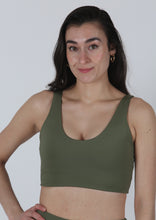 Load image into Gallery viewer, The Boho Collection: The U Beautiful Sports Bra in Lichen Green