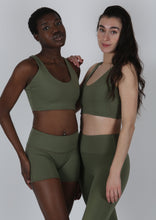 Load image into Gallery viewer, The Boho Collection: The U Beautiful Sports Bra in Lichen Green
